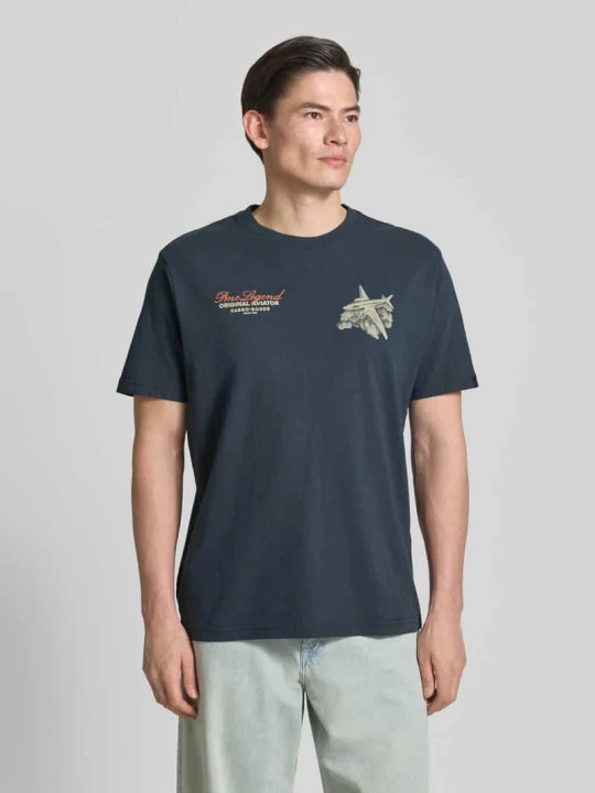 Zdjęcie produktu t-shirt o kroju relaxed fit z logo w formie nadruków i okrągłym dekoltem PME Legend Antracytowy