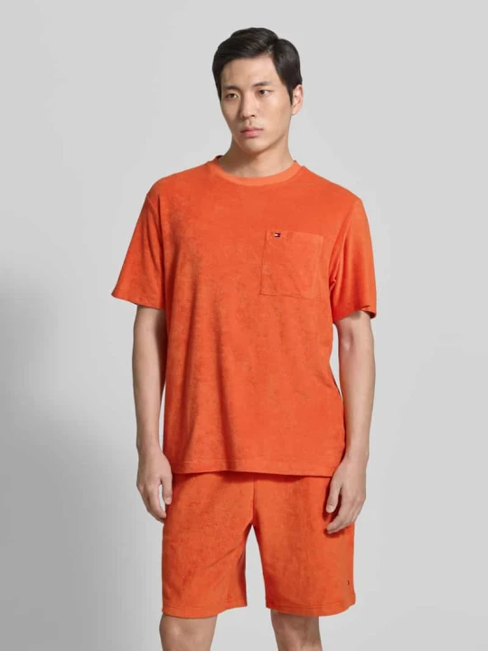 Zdjęcie produktu t-shirt o kroju relaxed fit z mieszanki bawełnianej model 'TOWELLING T-SHIRT' Tommy Hilfiger Pomarańczowy