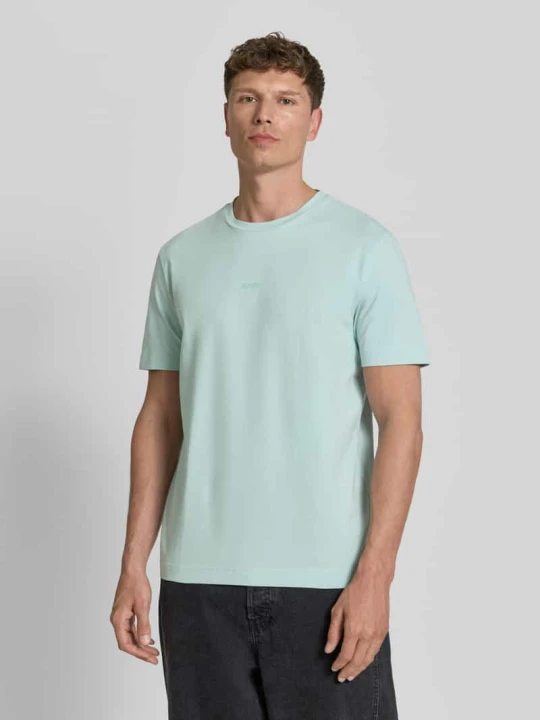 Zdjęcie produktu T-shirt o kroju relaxed fit z mieszanki bawełny model 'TCHUP' Boss Turkusowy
