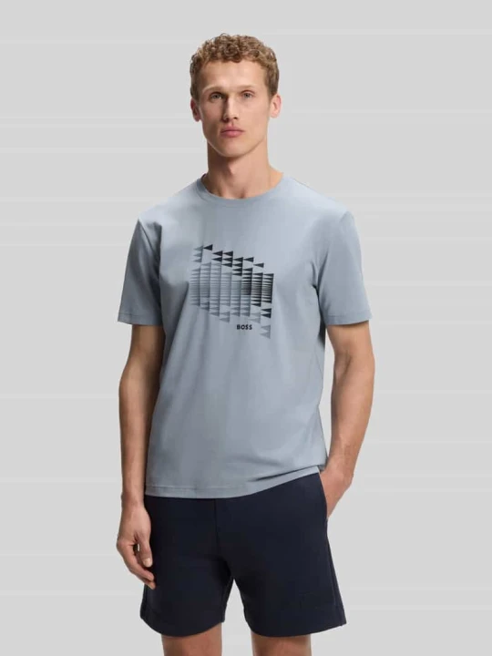 Zdjęcie produktu t-shirt o kroju relaxed fit z mieszanki bawełny model 'TS_NETWORK FLAG' Boss
