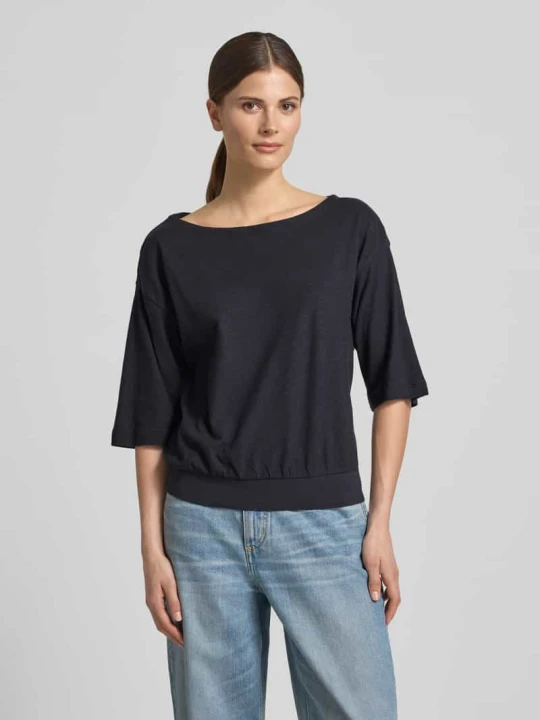 Zdjęcie produktu t-shirt o kroju relaxed fit z mieszanki konopi LANIUS Granatowy