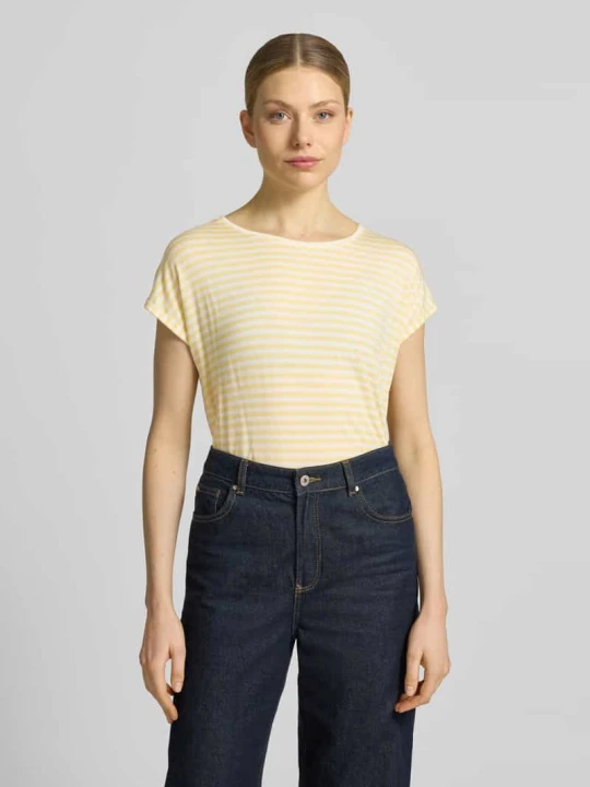 Zdjęcie produktu t-shirt o kroju relaxed fit z mieszanki lyocellu model 'AVA' Vero Moda Żółty