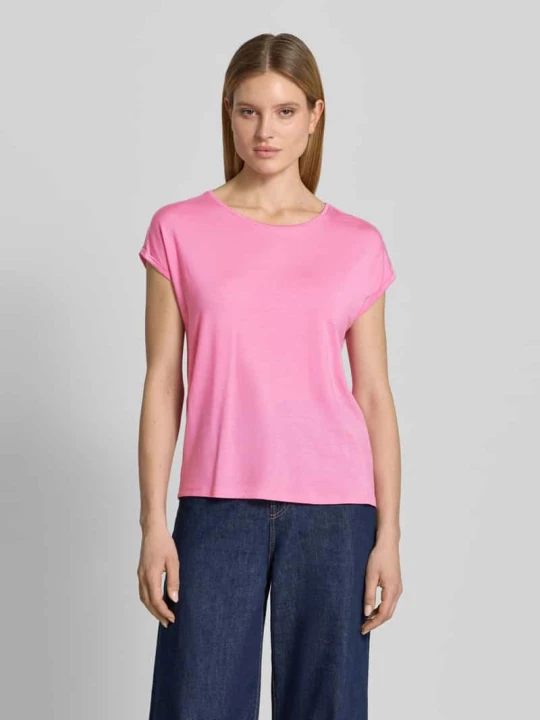 Zdjęcie produktu t-shirt o kroju relaxed fit z mieszanki lyocellu model 'AVA' Vero Moda Mocnoróżowy