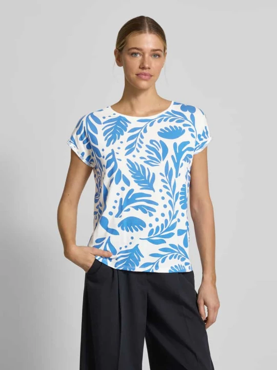 Zdjęcie produktu t-shirt o kroju relaxed fit z mieszanki lyocellu model 'AVA' Vero Moda Królewski niebieski