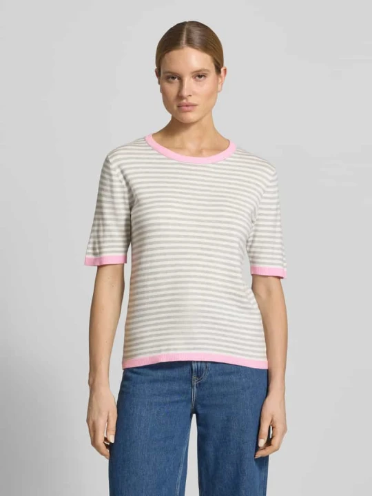 Zdjęcie produktu t-shirt o kroju relaxed fit z mieszanki wiskozy model 'Zanti' Freequent Złamany biały