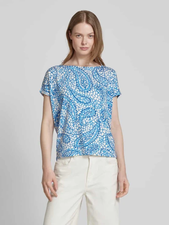 Zdjęcie produktu T-shirt o kroju relaxed fit z mieszanki wiskozy z obniżonymi ramionami s.Oliver Niebieski