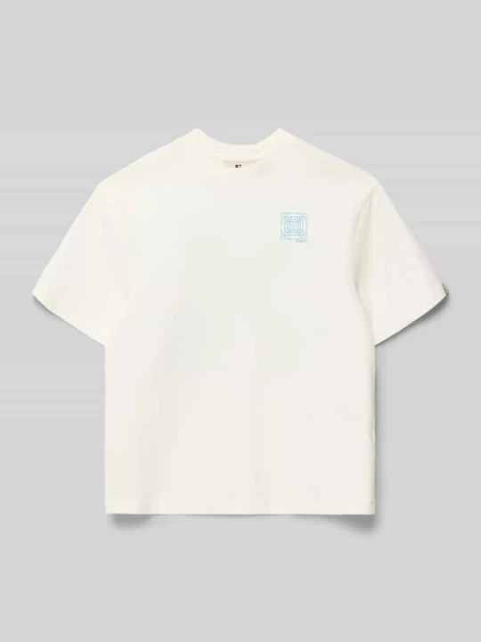 Zdjęcie produktu t-shirt o kroju relaxed fit z nadrukiem z logo Garcia Złamany biały