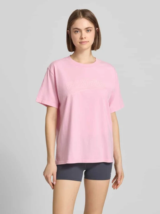 Zdjęcie produktu t-shirt o kroju relaxed fit z nadrukiem z logo model 'Formation' P.E Nation Jasnoróżowy