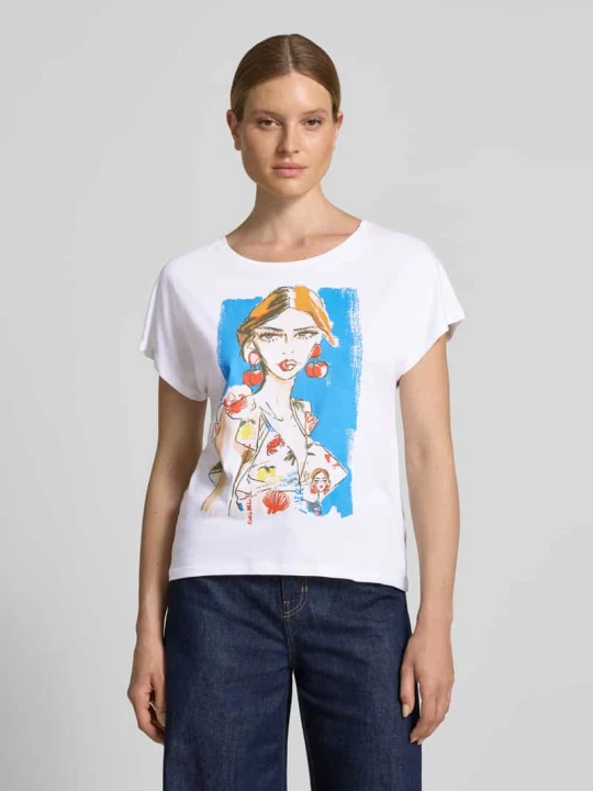Zdjęcie produktu t-shirt o kroju relaxed fit z nadrukiem z motywem Oui Biały