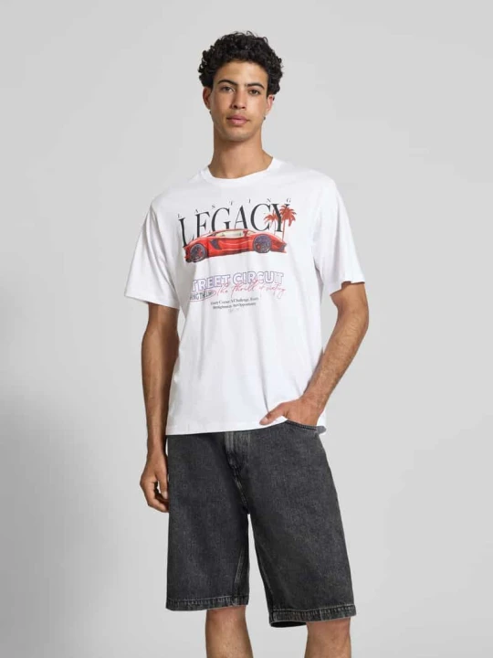 Zdjęcie produktu t-shirt o kroju relaxed fit z nadrukiem z napisem model 'Photo' Jack&Jones Biały