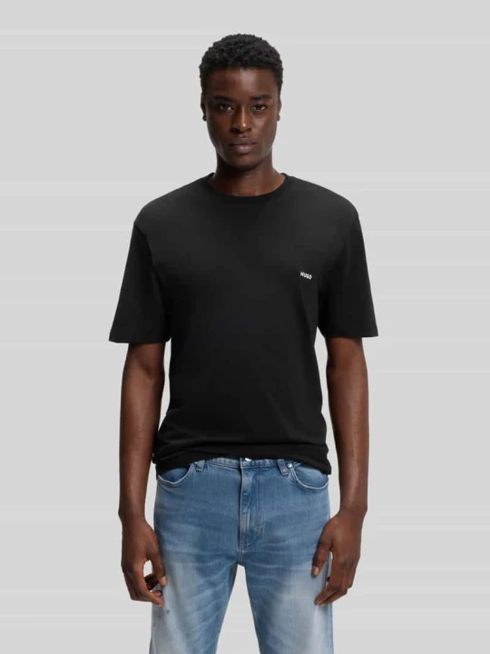 Zdjęcie produktu t-shirt o kroju relaxed fit z nadrukiem z tyłu Hugo Czarny
