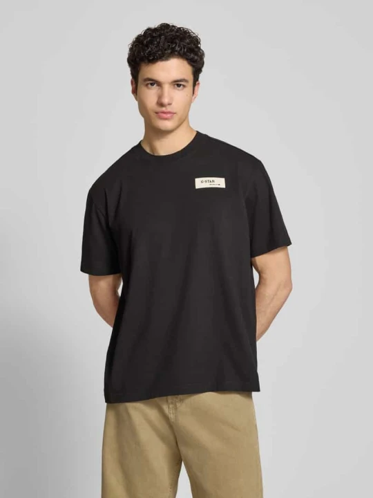 Zdjęcie produktu t-shirt o kroju relaxed fit z naszywką z logo G-Star Raw Czarny
