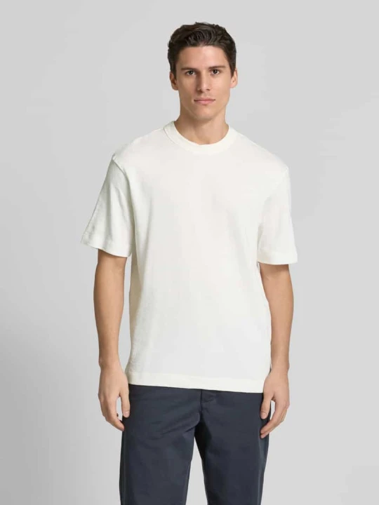 Zdjęcie produktu T-shirt o kroju relaxed fit z okrągłym dekoltem Selected Homme Piaskowy