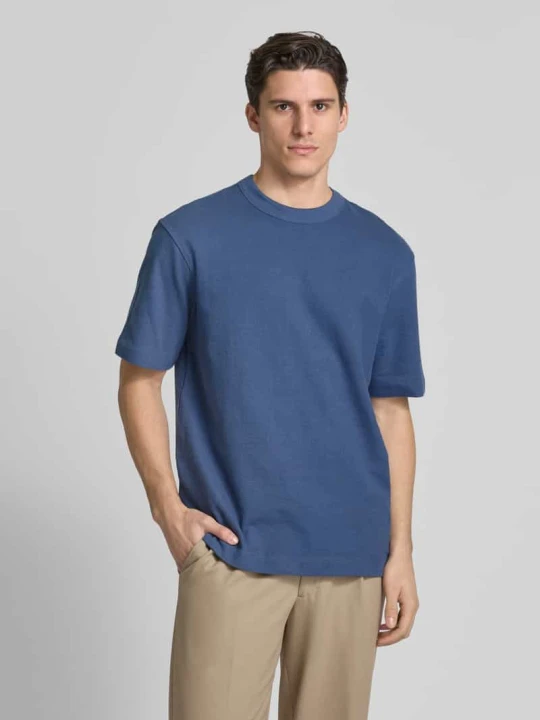Zdjęcie produktu T-shirt o kroju relaxed fit z okrągłym dekoltem Selected Homme Niebieski