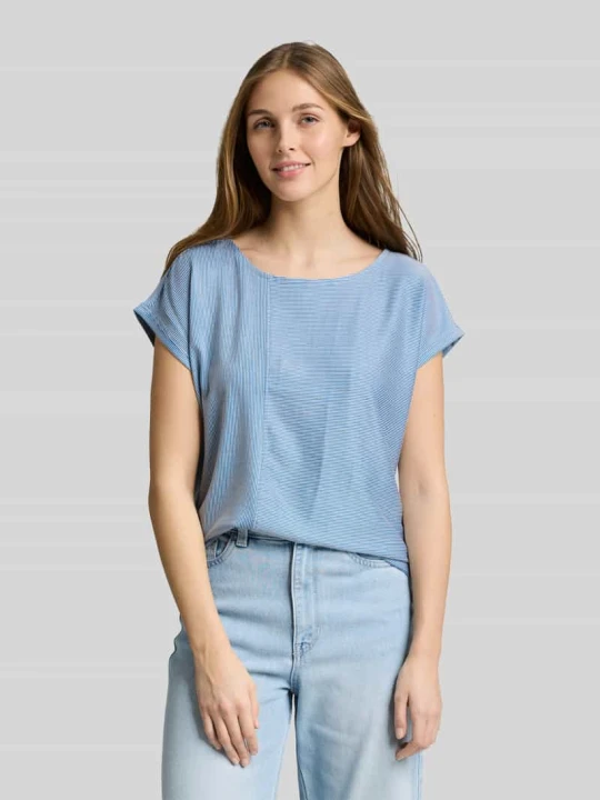 Zdjęcie produktu t-shirt o kroju relaxed fit z okrągłym dekoltem Tom Tailor Jasnoniebieski