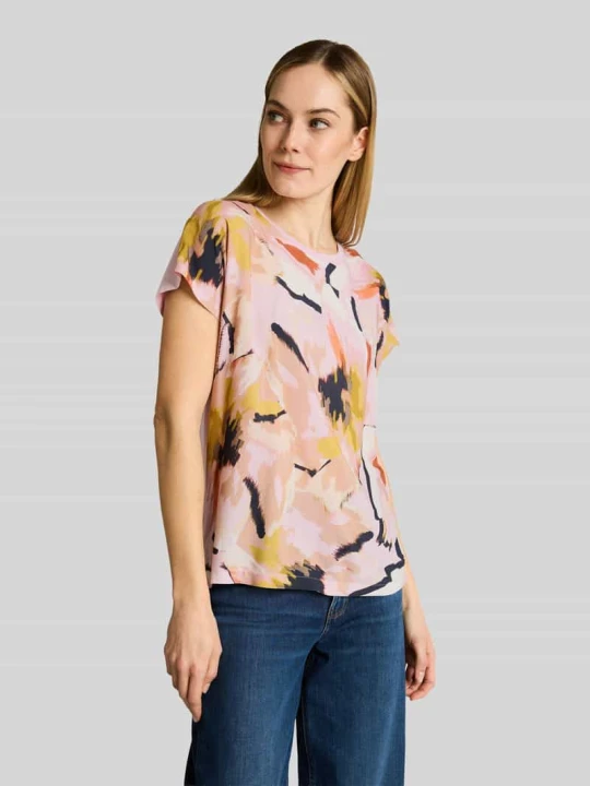 Zdjęcie produktu t-shirt o kroju relaxed fit z wiskozy Tom Tailor Czerwony