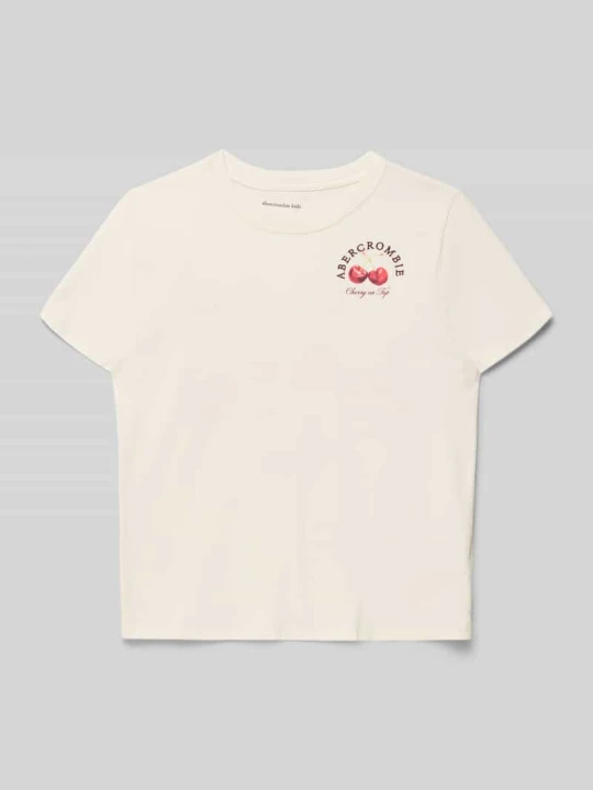 Zdjęcie produktu t-shirt o kroju relaxed fit z wyhaftowanym logo Abercrombie & Fitch Złamany biały
