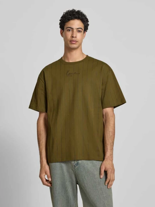 Zdjęcie produktu t-shirt o kroju relaxed fit z wyhaftowanym logo Karl Kani Khaki