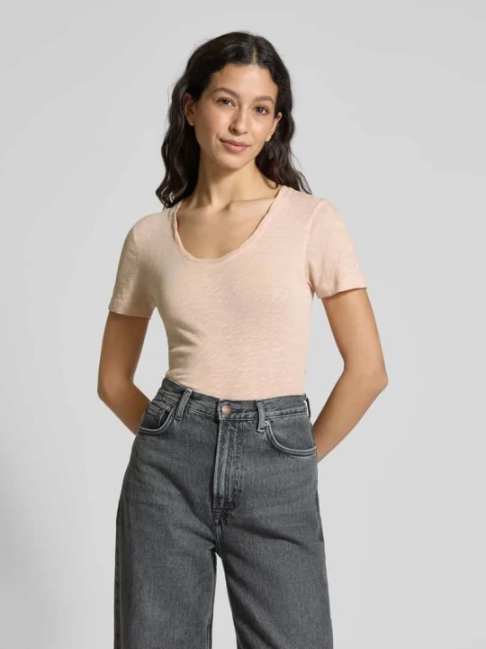 Zdjęcie produktu T-shirt o kroju shaped fit z czystej bawełny Marc O'Polo Brudnoróżowy
