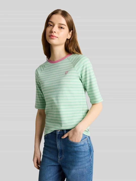 Zdjęcie produktu T-shirt o kroju shaping fit z czystej Bawełny Tom Tailor Jasnozielony