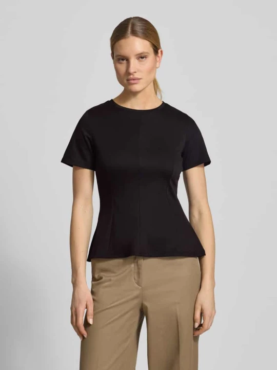 Zdjęcie produktu t-shirt o kroju shaping fit z dodatkiem wiskozy model 'ABBY' Vero Moda Czarny
