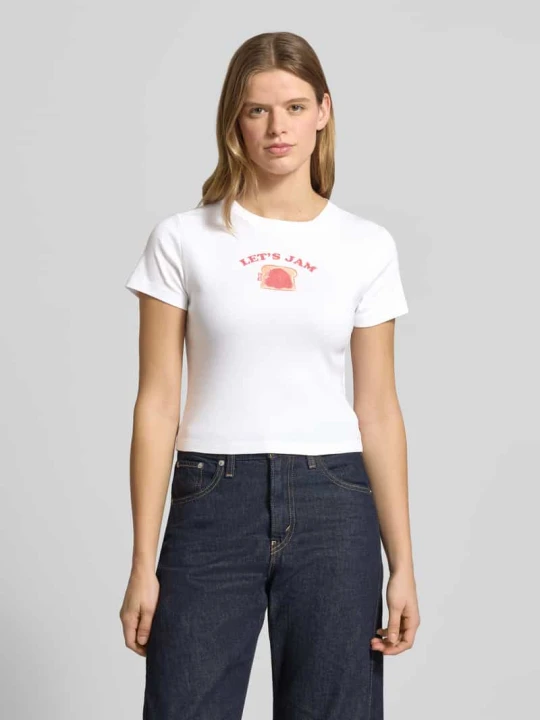 Zdjęcie produktu T-shirt o kroju shaping skinny fit z czystej bawełny Levi's Biały