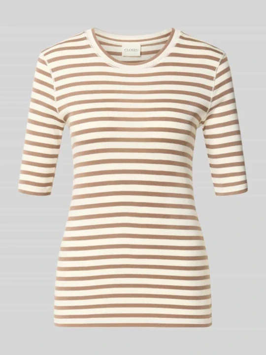 Zdjęcie produktu t-shirt o kroju skinny fit z okrągłym dekoltem Closed Jasnobrązowy
