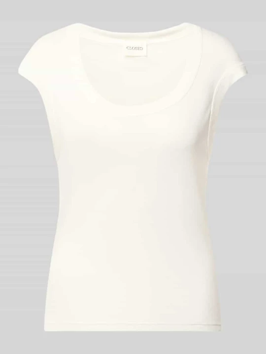 Zdjęcie produktu t-shirt o kroju skinny z mieszanki bawełny i modalu Closed Złamany biały