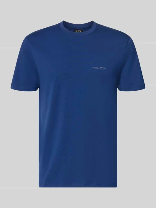 Zdjęcie produktu T-shirt o kroju slim fit extra z okrągłym dekoltem Armani Exchange Królewski niebieski