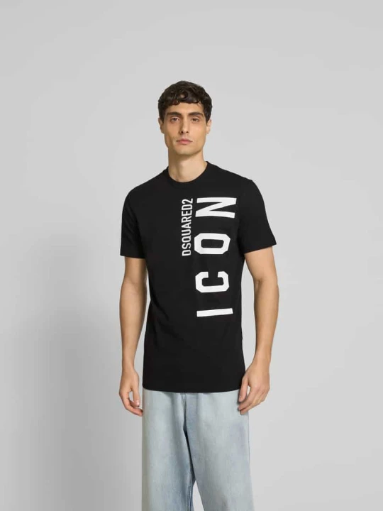 Zdjęcie produktu T-shirt o kroju Slim Fit z czystej bawełny Dsquared2 Czarny