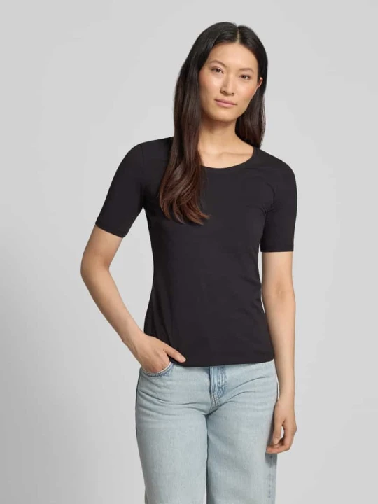Zdjęcie produktu t-shirt o kroju slim fit z czystej bawełny Jake*s Czarny