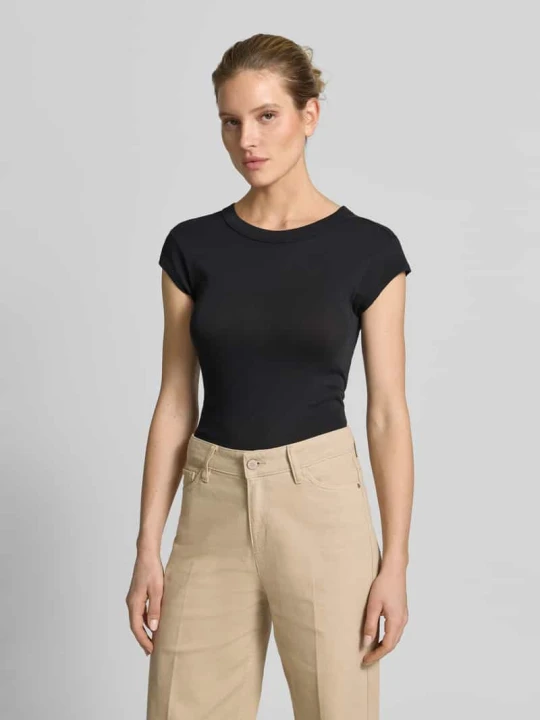 Zdjęcie produktu T-shirt o kroju slim fit z czystej bawełny Marc O'Polo Czarny