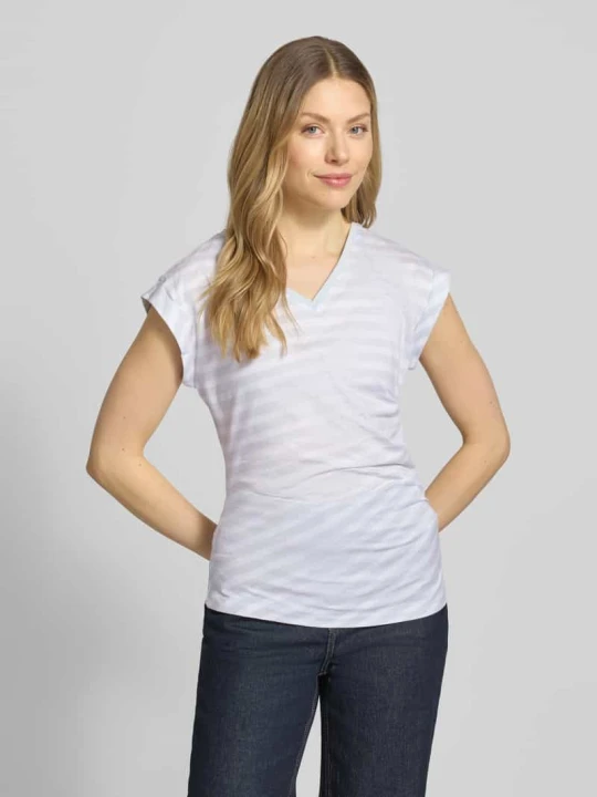 Zdjęcie produktu t-shirt o kroju slim fit z czystej bawełny model 'EVKA' Boss Jasnoniebieski