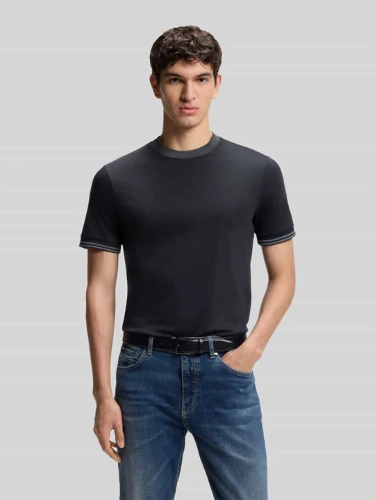 Zdjęcie produktu t-shirt o kroju slim fit z czystej bawełny model 'H-TESSLER 238' Boss Granatowy