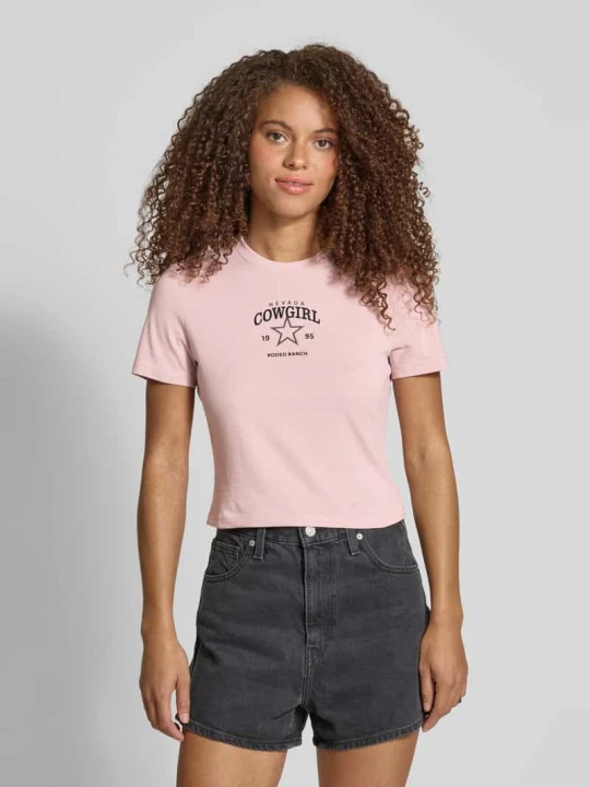 Zdjęcie produktu T-shirt o kroju slim fit z czystej bawełny model ‘KARINA’ Only