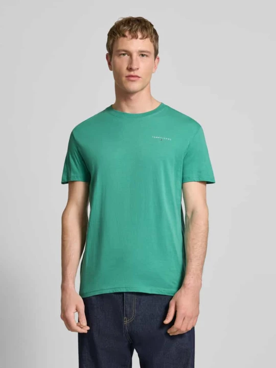 Zdjęcie produktu Koszulka z czystej bawełny w kroju slim fit model 'LINEAR CHEST TEE' Tommy Jeans Zielony