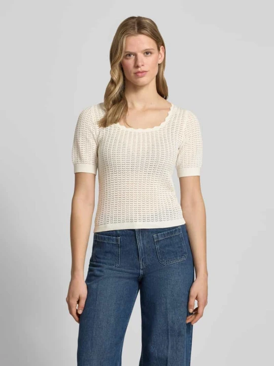 Zdjęcie produktu t-shirt o kroju slim fit z czystej bawełny model 'SCOUT' Pieces Biały