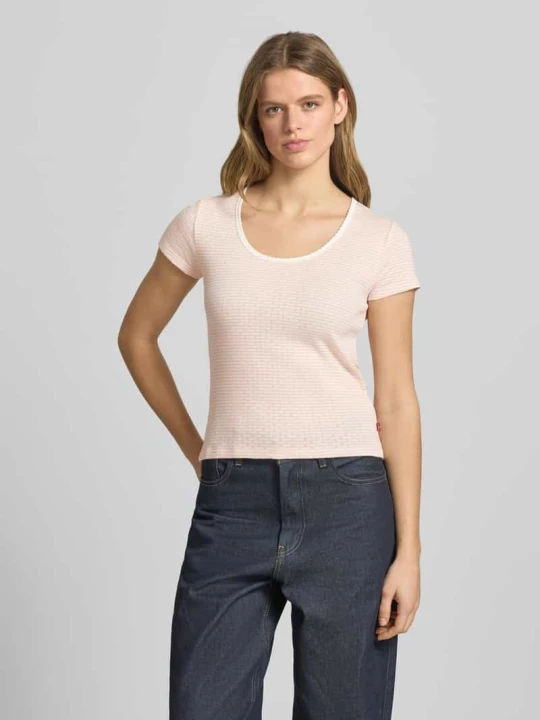 Zdjęcie produktu t-shirt o kroju slim fit z czystej bawełny model 'SWEETIE' Levi's Różowawy