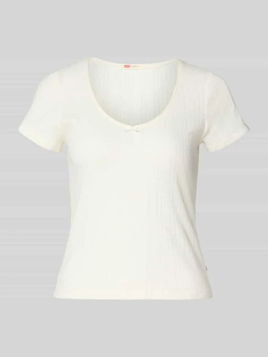 Zdjęcie produktu t-shirt o kroju slim fit z czystej bawełny model 'SWEETIE' Levi's Złamany biały