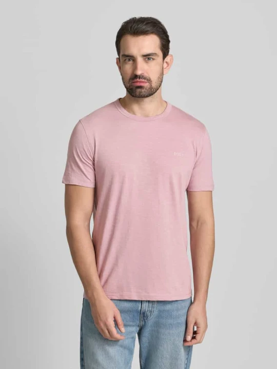 Zdjęcie produktu T-shirt o kroju slim fit z czystej bawełny model ‘TEGOOD’ Boss Różowy