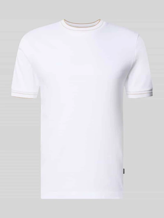 Zdjęcie produktu t-shirt o kroju slim fit z czystej bawełny model 'Tessler 195' Boss Biały
