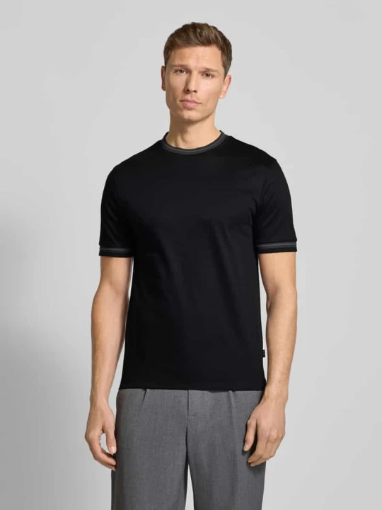 Zdjęcie produktu T-shirt o kroju slim fit z czystej bawełny model ‘TESSLER 202’ Boss Czarny