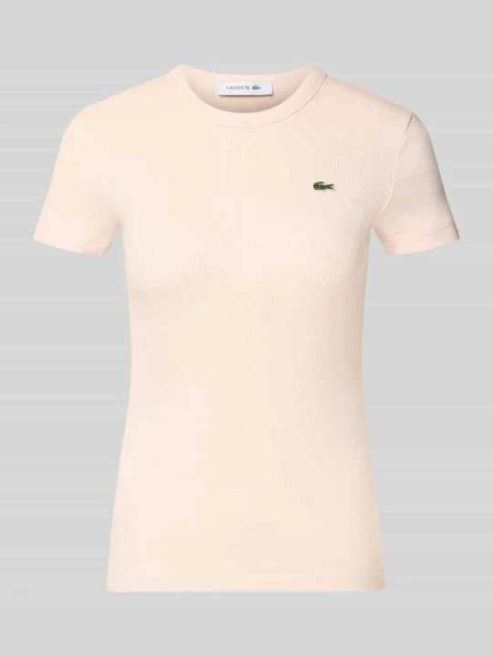 Zdjęcie produktu t-shirt o kroju slim fit z czystej bawełny model 'TF5538' Lacoste Jasnoróżowy