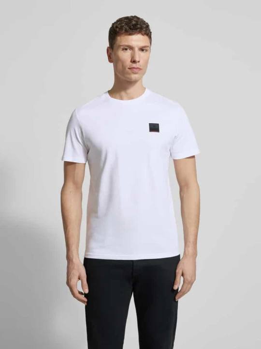Zdjęcie produktu t-shirt o kroju slim fit z czystej bawełny model 'VITO2' FIRE + ICE Biały