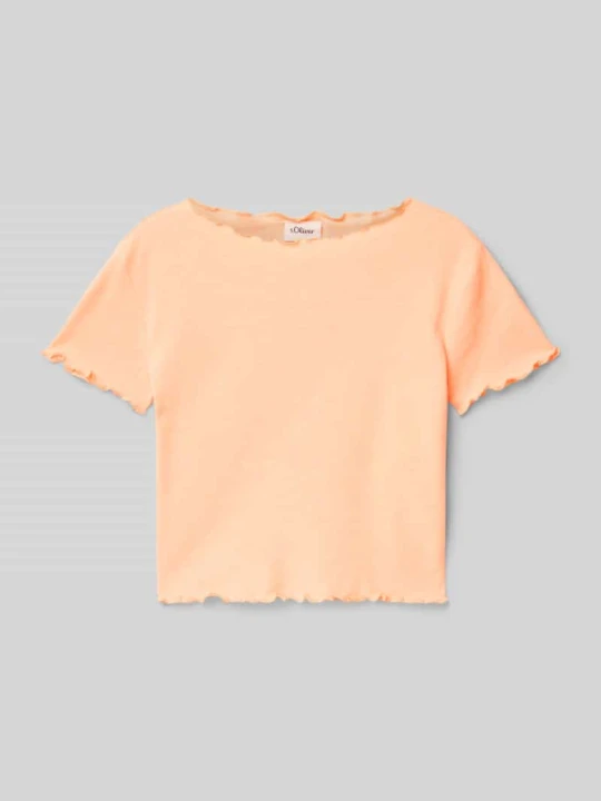 Zdjęcie produktu T-shirt o kroju Slim Fit z czystej bawełny s.Oliver Morelowy