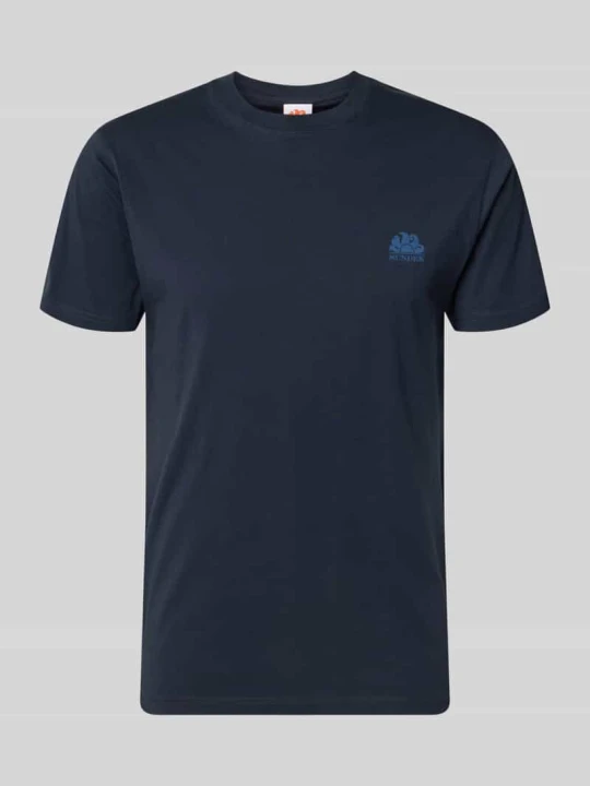 Zdjęcie produktu T-shirt o kroju slim fit z czystej bawełny Sundek Granatowy