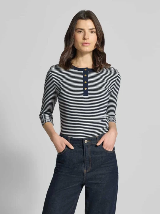 Zdjęcie produktu T-shirt Slim Fit z czystej bawełny Tommy Hilfiger Granatowy