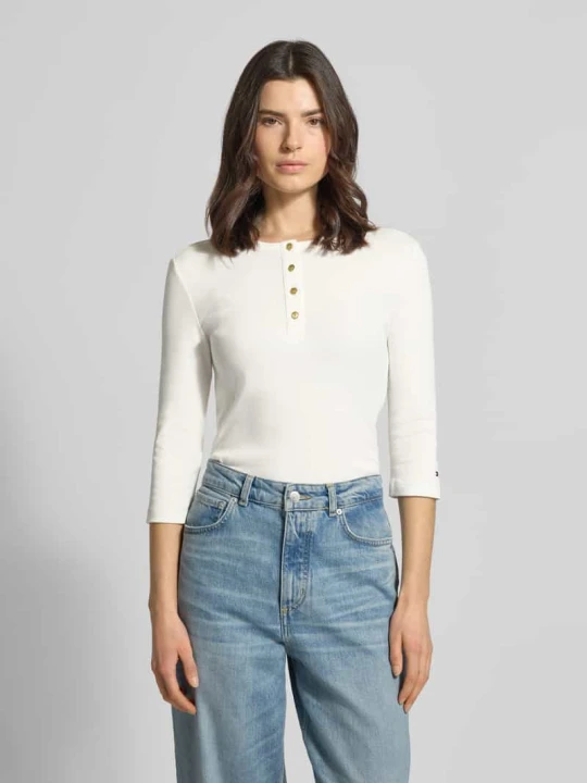 Zdjęcie produktu T-shirt Slim Fit z czystej bawełny Tommy Hilfiger Écru