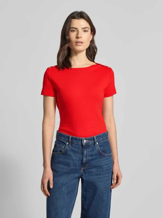 Zdjęcie produktu T-shirt Slim Fit z czystej bawełny Tommy Hilfiger Czerwony