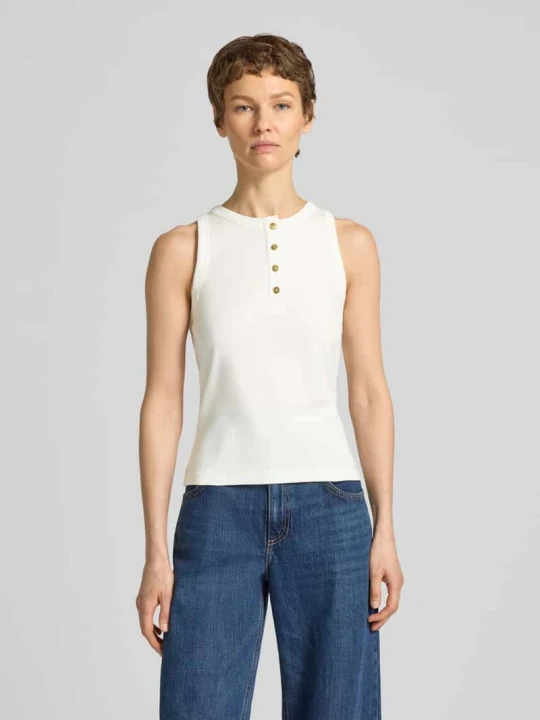 Zdjęcie produktu t-shirt o kroju slim fit z czystej bawełny Tommy Hilfiger Écru
